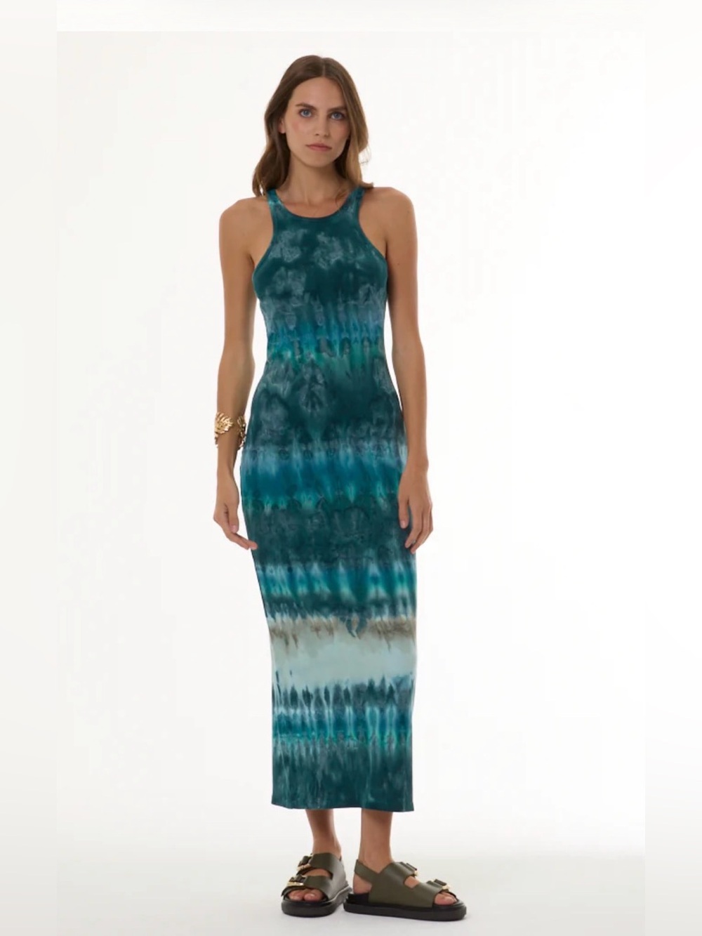 Brand New Never Been worn YFB Iggy rib Maxi dress in Turquoise Terra Wash